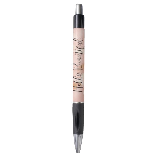 Blush Pink Cream Wit Goud Koeienhuid Pen (Voorkant Verticaal)