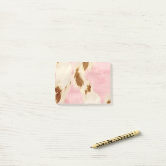 Blush Pink Cream Wit Goud Koeienhuid Post-it® Notes (Op bureau)