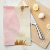Blush Pink Cream Wit Goud Koeienhuid Theedoek (Quarter Fold)