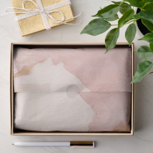 Blush Pink Cream Wit Goud Koeienhuid Tissuepapier (Geschenk)