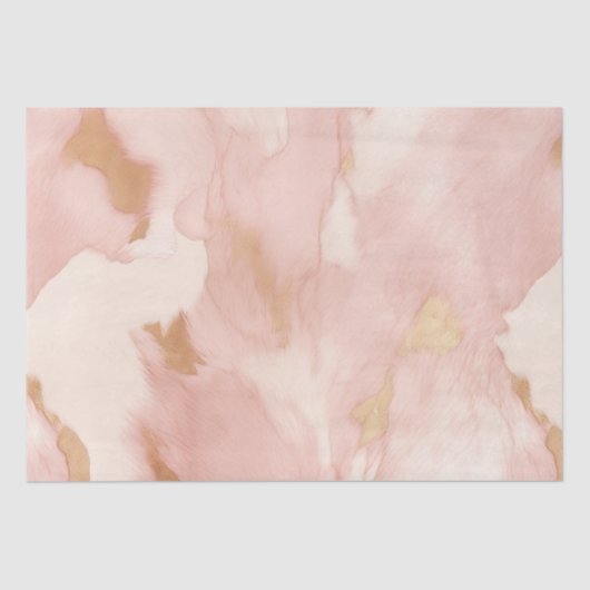 Blush Pink Cream Wit Goud Koeienhuid Tissuepapier (Voorkant)