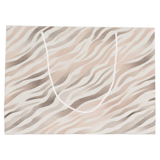 Blush Pink Cream Zebra Animal Birthday Groot Cadeauzakje (Achterkant)