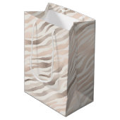 Blush Pink Cream Zebra Animal Birthday Medium Cadeauzakje (Voorkant Gekanteld)