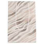 Blush Pink Cream Zebra Animal Birthday Medium Cadeauzakje (Achterkant)