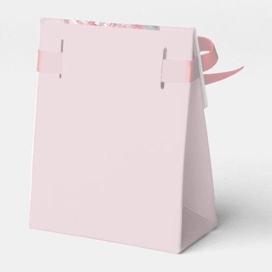 Blush Pink & Crimson Red Wedding Bedankdoosjes (Achterkant)