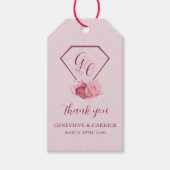 Blush Pink & Crimson Red Wedding Cadeaulabel (Voorkant)