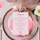 Blush Pink & Crimson Red Wedding Menu