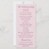 Blush Pink & Crimson Red Wedding Programma (Achterkant)
