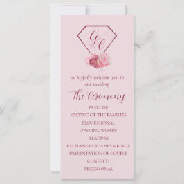Blush Pink & Crimson Red Wedding Programma
