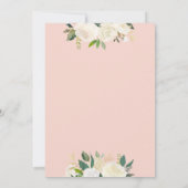 Blush Pink Cross met Cream Florals, Girl Baptism Kaart (Achterkant)