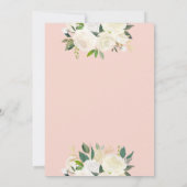 Blush Pink Cross met Cream Florals, Girl Baptism Kaart (Achterkant)
