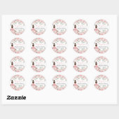 Blush Pink Crown Floral Quinceanera Ronde Sticker (Vel)
