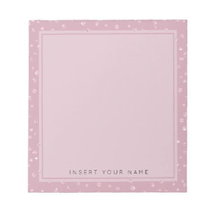 Blush Pink Crystal Confetti Notitieblok 5,5 x 6 in
