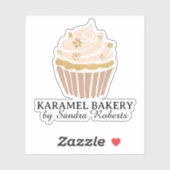 Blush Pink Cupcake Bakkerij Business Cut Sticker (Vel)
