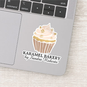 Blush Pink Cupcake Bakkerij Business Cut Sticker