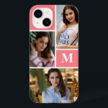 Blush Pink Custom 3 Photo Collage Monogramed Case-Mate iPhone 14 Hoesje<br><div class="desc">Blush Pink Custom 3 Photo Collage Monogrammed iPhone Case</div>