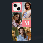 Blush Pink Custom 3 Photo Collage Monogramed Case-Mate iPhone 14 Hoesje<br><div class="desc">Blush Pink Custom 3 Photo Collage Monogrammed iPhone Case</div>