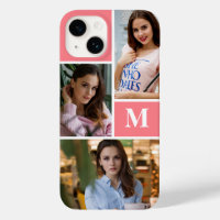 Blush Pink Custom 3 Photo Collage Monogramed