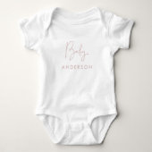Blush Pink Custom Baby Naam Romper (Voorkant)