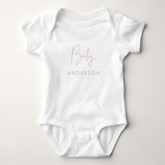 Blush Pink Custom Baby Naam Romper (Voorkant)