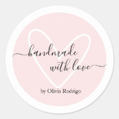 Blush Pink Custom Bedankt Sticker Verpakking (Voorkant)