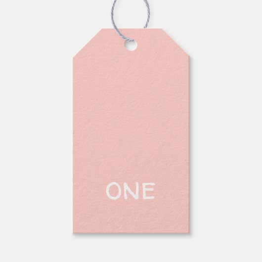 Blush Pink Custom Front and Back Baby Girl Cadeaulabel (Voorkant)