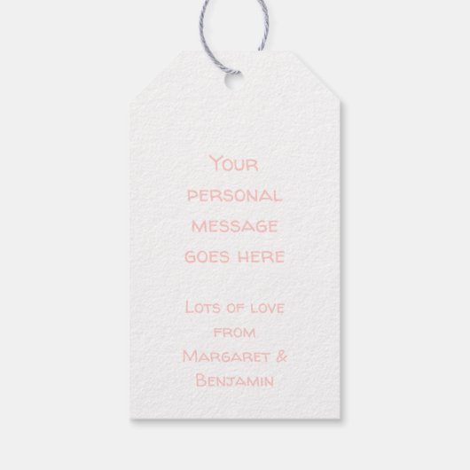 Blush Pink Custom Front and Back Baby Girl Cadeaulabel (Achterkant)