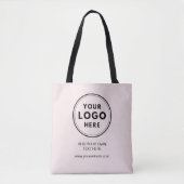 Blush Pink Custom Logo Business Branding Tote Bag (Voorkant)