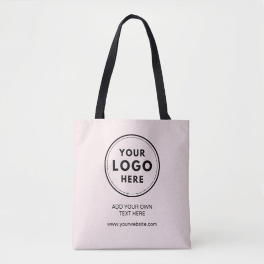 Blush Pink Custom Logo Business Branding Tote Bag (Voorkant)