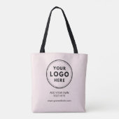 Blush Pink Custom Logo Business Branding Tote Bag (Achterkant)