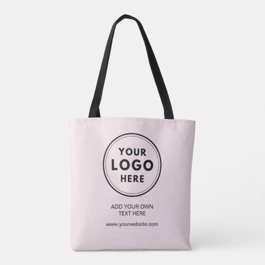 Blush Pink Custom Logo Business Branding Tote Bag (Achterkant)