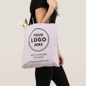 Blush Pink Custom Logo Business Branding Tote Bag (Dichtbij)