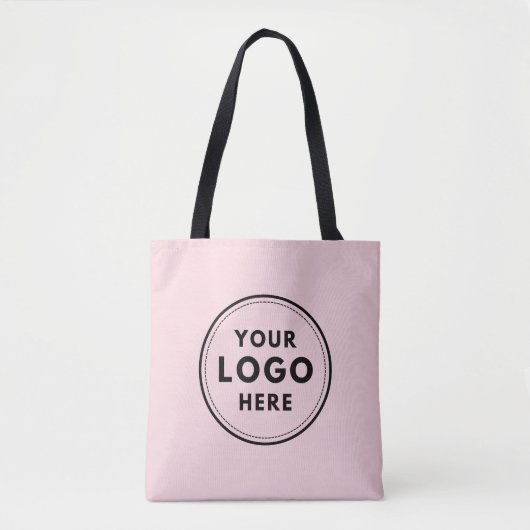 Blush Pink Custom Logo Business Branding Tote Bag (Voorkant)