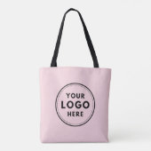 Blush Pink Custom Logo Business Branding Tote Bag (Achterkant)