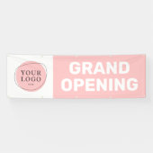 Blush Pink Custom Logo Grand Opening Business Spandoek (Horizontaal)