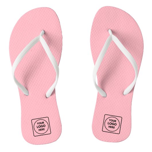 Blush Pink Custom Logo | Moderne promotie Draag Teenslippers (Voetbed)