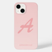Blush Pink Custom Monogram Naam Case-Mate iPhone Case (Achterkant)