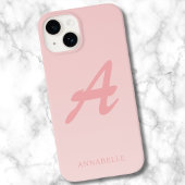 Blush Pink Custom Monogram Naam Case-Mate iPhone Case