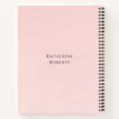 Blush Pink Custom Monogram Naam Notitieboek (Achterkant)