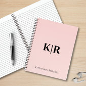 Blush Pink Custom Monogram Naam Notitieboek