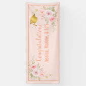 Blush Pink Custom Name Afstuderen Banner (Verticaal)