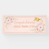 Blush Pink Custom Name Afstuderen Banner (Horizontaal)