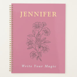 Blush Pink Custom Name Notebook – Sweet & Soft Planner