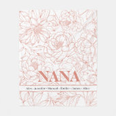 Blush Pink Custom NANA Names Fleece Deken (Voorkant)