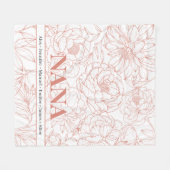 Blush Pink Custom NANA Names Fleece Deken (Voorkant (Horizontaal))