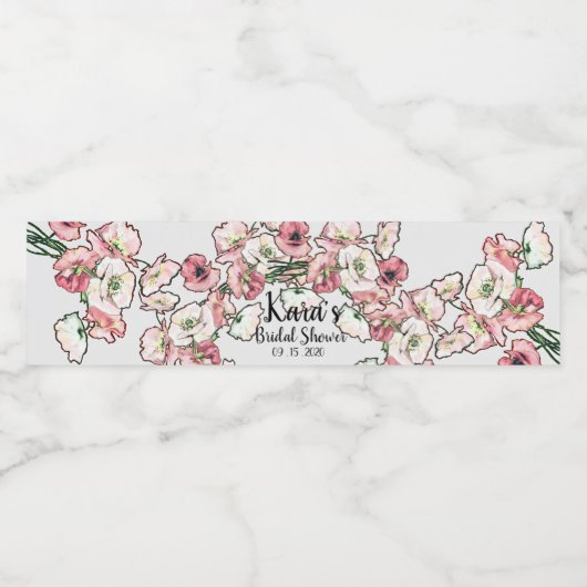 Blush Pink Custom Vrijgezellenfeest Waterflesetike Waterfles Etiket (Enkel label)