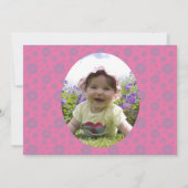 Blush Pink Cute Baby Eigenaars 1st Birthday Party Kaart (Achterkant)