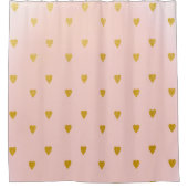 Blush Pink & Cute Gold Hearts Douchegordijn (Voorkant)