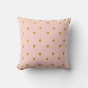 Blush Pink & Cute Gold Hearts Kussen