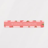 Blush Pink Cute Strawberry Waterproof Name Kinder Labels (Design 2)